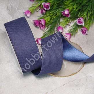 Лента вельвет/атлас 38 мм (цв. тёмно-синий 26) 1 метр