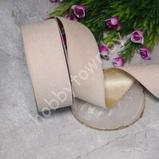 Лента вельвет/атлас 38 мм (цв. бежевый 2) 1 метр