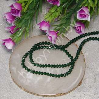 Бусины стеклянные матовые Rondelle, 4 мм (цв.тёмно-зелёный 528) 10 шт.