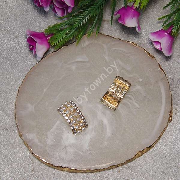 Кабошон флоризель металл 10x18 мм (цв.золото) 1 шт.