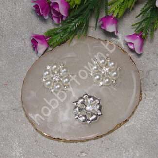 Кабошон флоризель металл Цветочек 22 мм (цв.серебро) 1 шт.