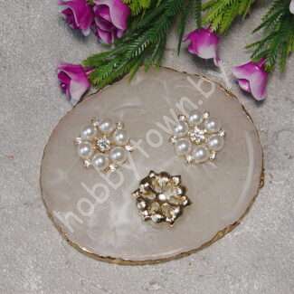 Кабошон флоризель металл Цветочек 22 мм (цв.золото) 1 шт.