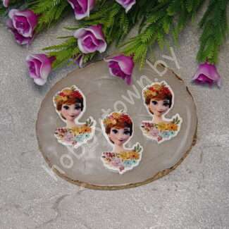 Кабошон-вырубка Анна в цветах 26x36 мм 1 шт.