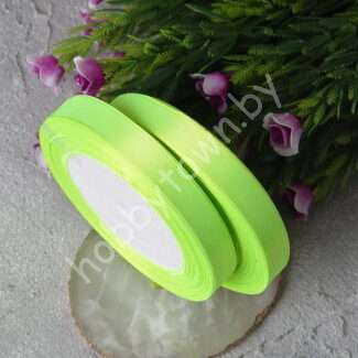 Лента атласная 1,2 см (цв. лаймовый 057)