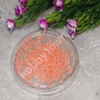 Бисер ярко-персиковый, непрозрачный, блестящий 50 гр. (размер 6/0)