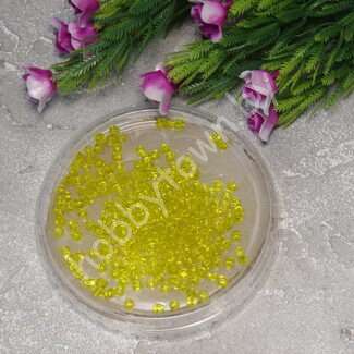 Бисер жёлтый, прозрачный 50 гр.(размер 6/0)