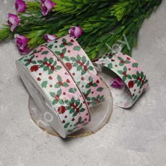 Лента репсовая 2,5 см, Ягодки, 1 м