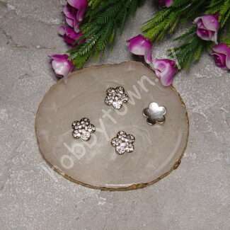 Кабошон флоризель Цветочек пластик 15x15 мм (цв. золото) 1 шт.