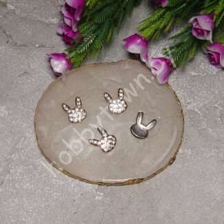 Кабошон флоризель Зайка пластик 16x11 мм (цв. золото) 1 шт.