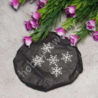 Кабошон "Снежинка" 17 мм (цв. прозрачный с блёстками) 1 шт.