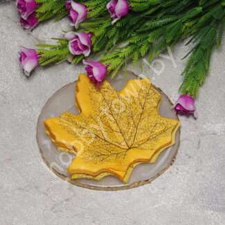 Листик кленовый 7,5x7,5 см (цв. желтый) 1 шт.