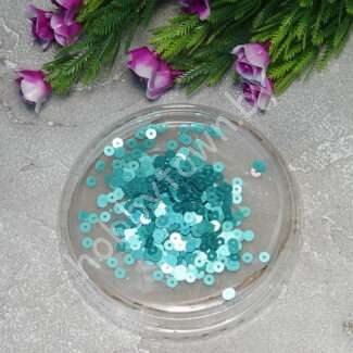 Пайетки круглые 4 мм (цв. бирюзовый 1608) 5 гр.