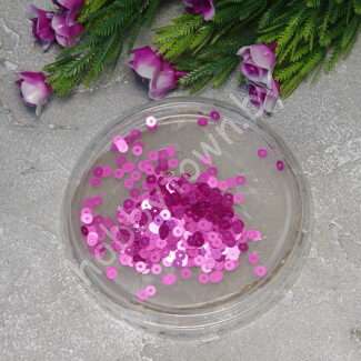 Пайетки круглые 4 мм (цв. фуксия 1508) 5 гр.