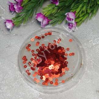 Пайетки круглые 4 мм (цв. красный 1503) 5 гр.