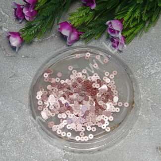 Пайетки круглые 4 мм (цв. пыльно-розовый 1713) 5 гр.