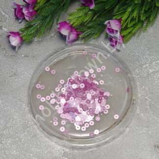 Пайетки круглые 4 мм (цв. розовый 1509) 5 гр.