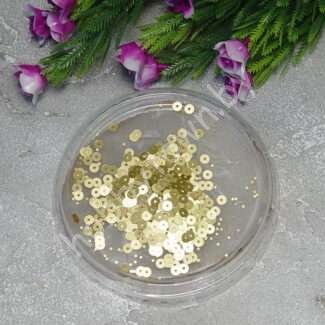 Пайетки круглые 4 мм (цв. св-золото 1507) 5 гр.