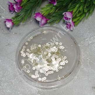 Пайетки круглые 4 мм (цв. жемчужный 1741) 5 гр.