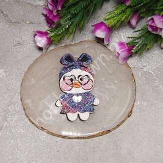 Патч сборный "Уточка в солохе" 55 мм (цв. клетка синяя) 1 шт.