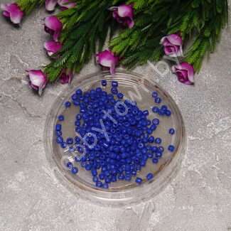 Бисер синий, непрозрачный 50 гр. (размер 6/0)