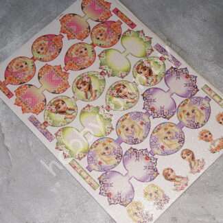 Кожзам - шаблон для бантиков с блестками Холодное сердце, лист А4