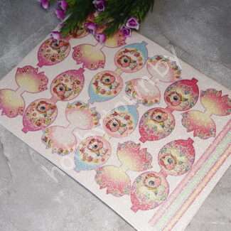 Кожзам - шаблон для бантиков с блестками Единорожка №2, лист А4