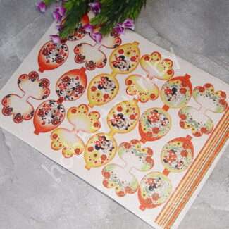 Кожзам - шаблон для бантиков с блестками Минни №14, лист А4