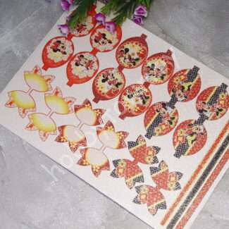 Кожзам - шаблон для бантиков с блестками Минни №6, лист А4