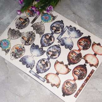 Кожзам - шаблон для бантиков с блестками №1, лист А4