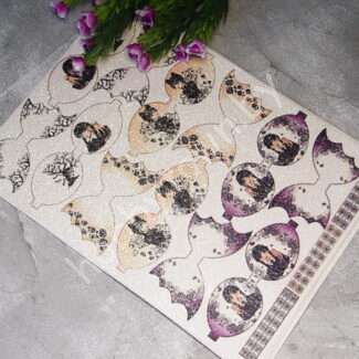 Кожзам - шаблон для бантиков с блестками №2, лист А4