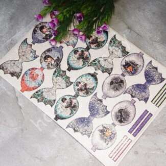 Кожзам - шаблон для бантиков с блестками №3, лист А4